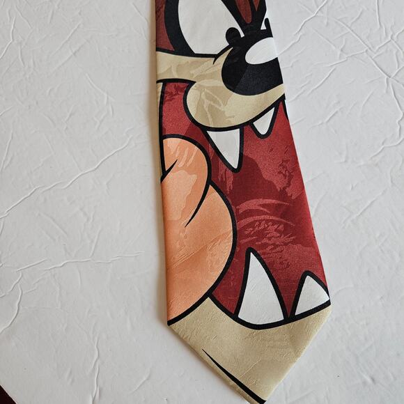 Looney Tunes Mania TAZ Tasmanian Devil Neck Tie Vintage 1996 Nostalgic - Picture 2 of 6